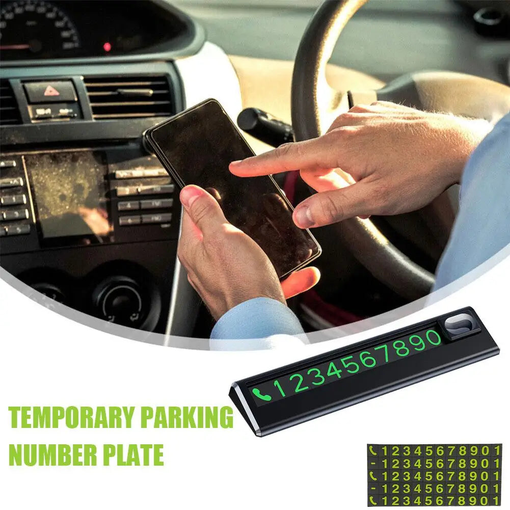 Car Styling Temporary Parking Card Plate Telephone Number Black/white Auto Phone Number Card Card Car Sticker Luminous Oasis Select