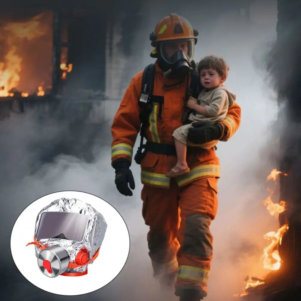 Multi-Layered Filter Fire Escape Mask Easy-Fit Hood Self-Rescue Breathing Apparatus Smoke Filter Respirator Fireproof Filter Oasis Select
