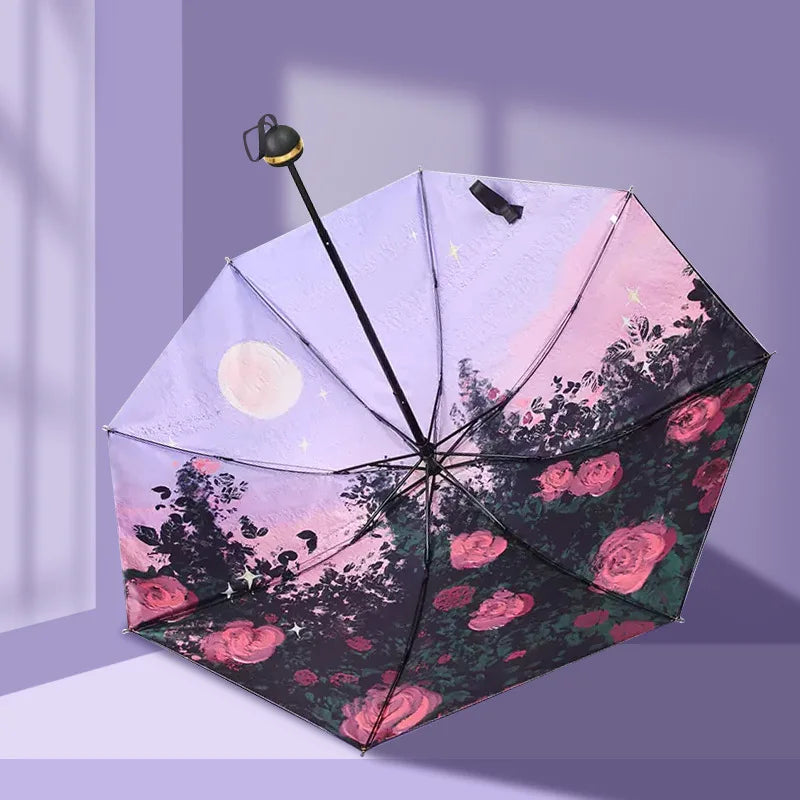 Sun Umbrella UV Protection Sunblock Double Sunshade Umbrella Both Rain and Shine Vinyl Umbrella Oasis Select