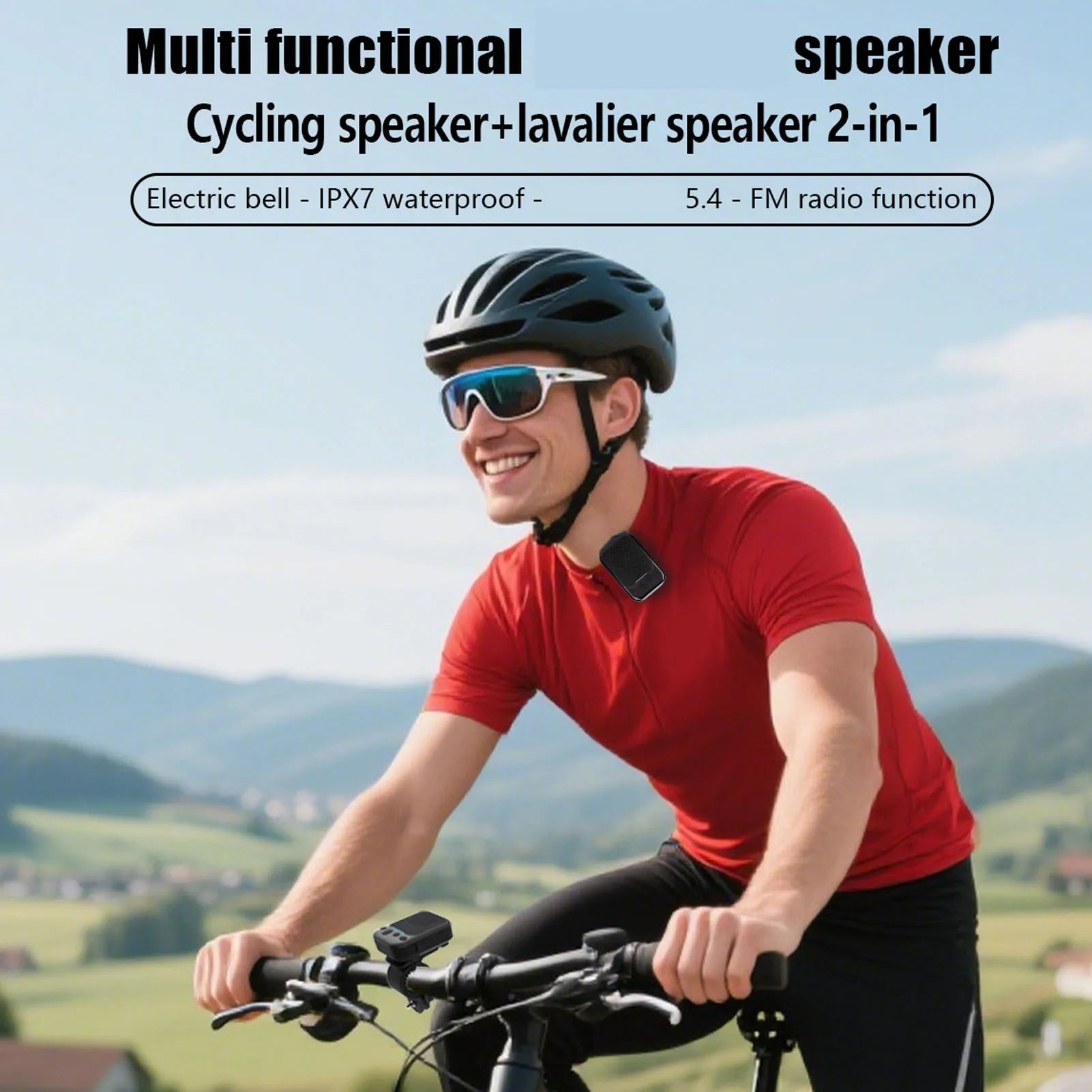 Wearable Bluetooth Speaker IPX7 Water Proof FM Wireless Traveling Bike Handlebar Speaker Clamp On Magnetic Mount for Cycling Oasis Select