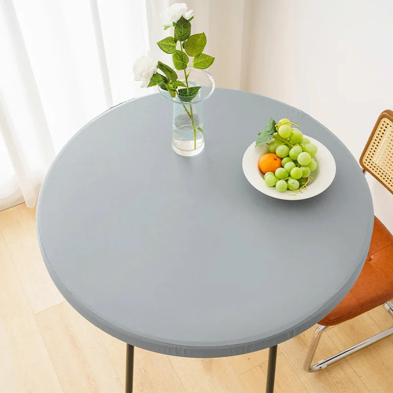 Elastic Round Table Cover Waterproof and Oil Resistant All Inclusive Desktop Cover Household Outdoor No Wash Elastic Band Oasis Select