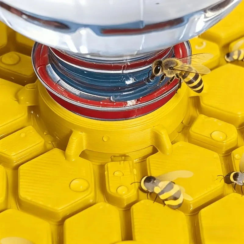 Bee Water Feeder with Perch Safe Honeybee Drinking Station Honeycomb Tray Practical Beekeeping Supplies for Garden Patio Oasis Select