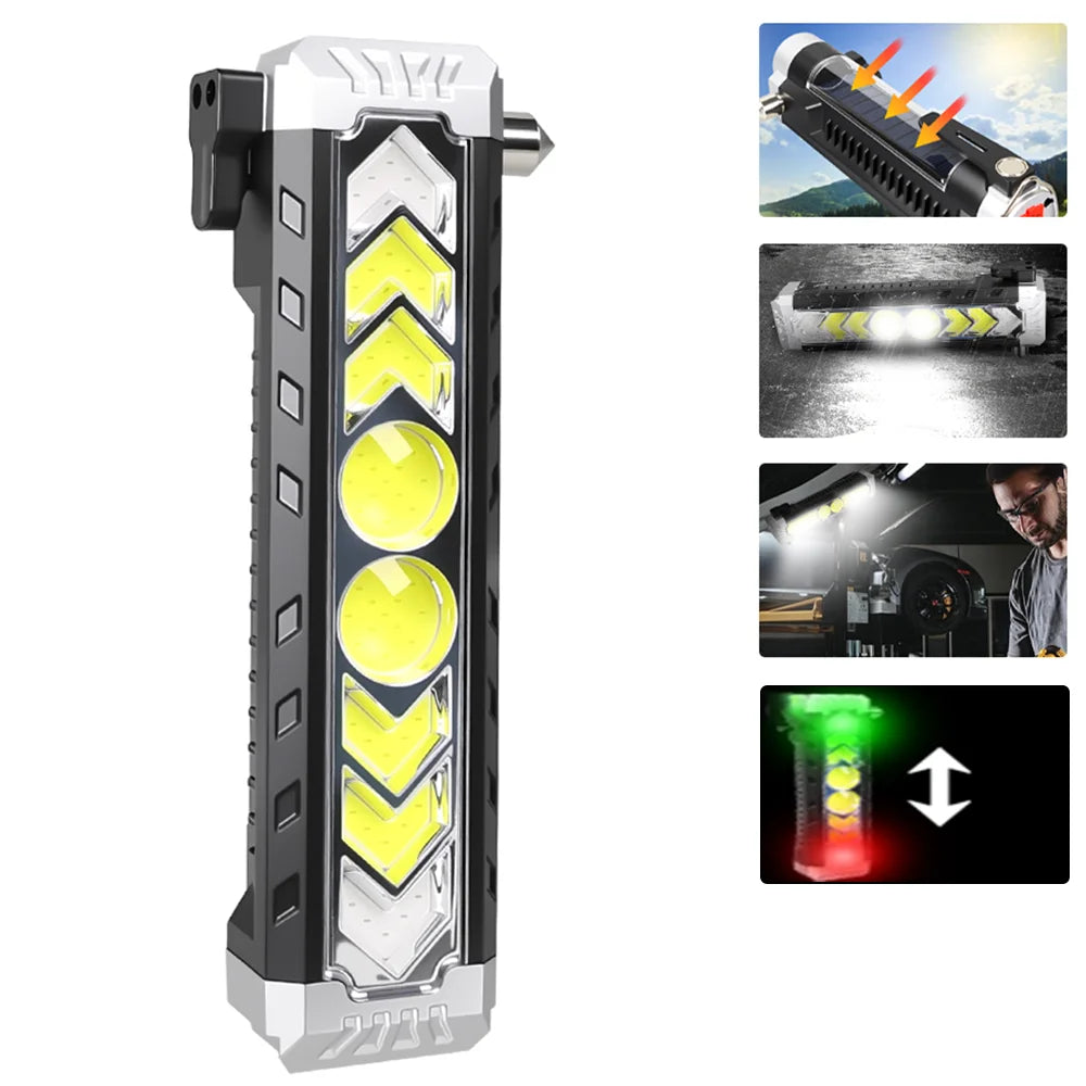 Super Bright LED Handheld Flashlight Rechargeable Torch Magnetic Suction Auto Repair Inspection Lamp Emergency Hook Flashlight Oasis Select B Style