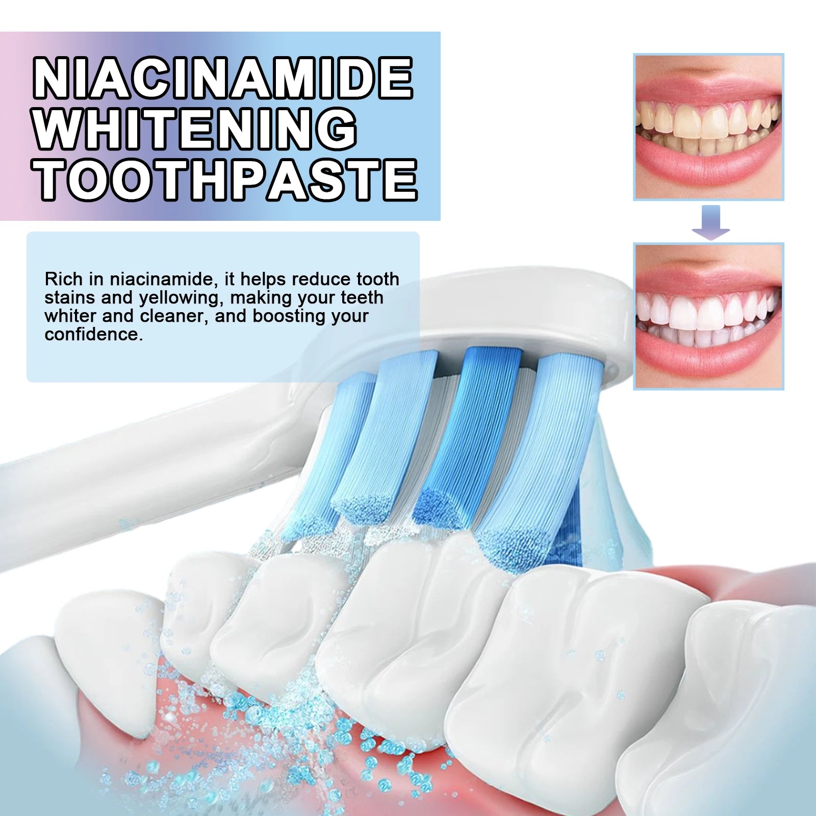 Niacinamide Whitening Toothpaste Oral Cleaning Teeth Teeth Refreshing Care Toothpaste Teeth Brighten Breath 100g Cleaning Oasis Select
