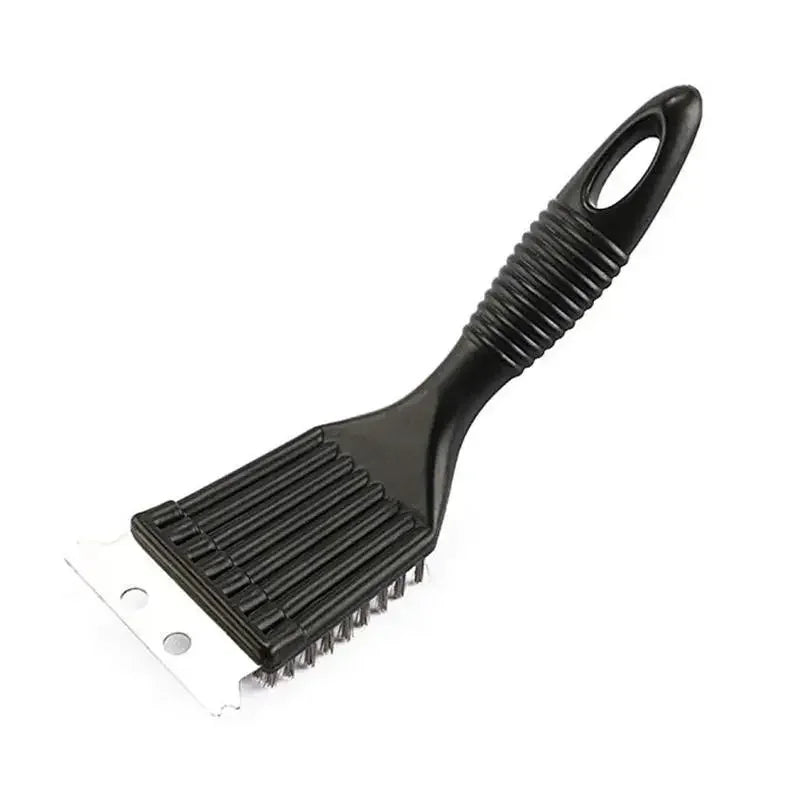 For Barbecue Grill Brush Steel Wire Bristles BBQ Cleaning Brushes Durable Cooking Tool Outdoor Home BBQ Gas Kit Accessories Oasis Select 1Pcs Black