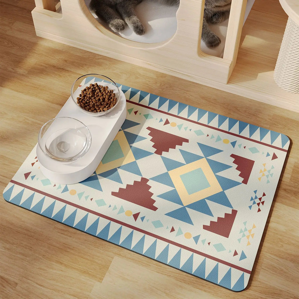 Pet Feeding Floor Mat, Water-absorbing, Cooling and Anti-slip Mat, Cat Mat and Dog Mat, Special Wipe and No-wash Pet Mat Oasis Select Cube M 45x60