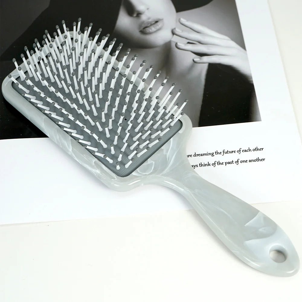 Marble Texture Hair Brush – Oval & Rectangular Detangling Hair Styling Brush Oasis Select 3888-Gray-02