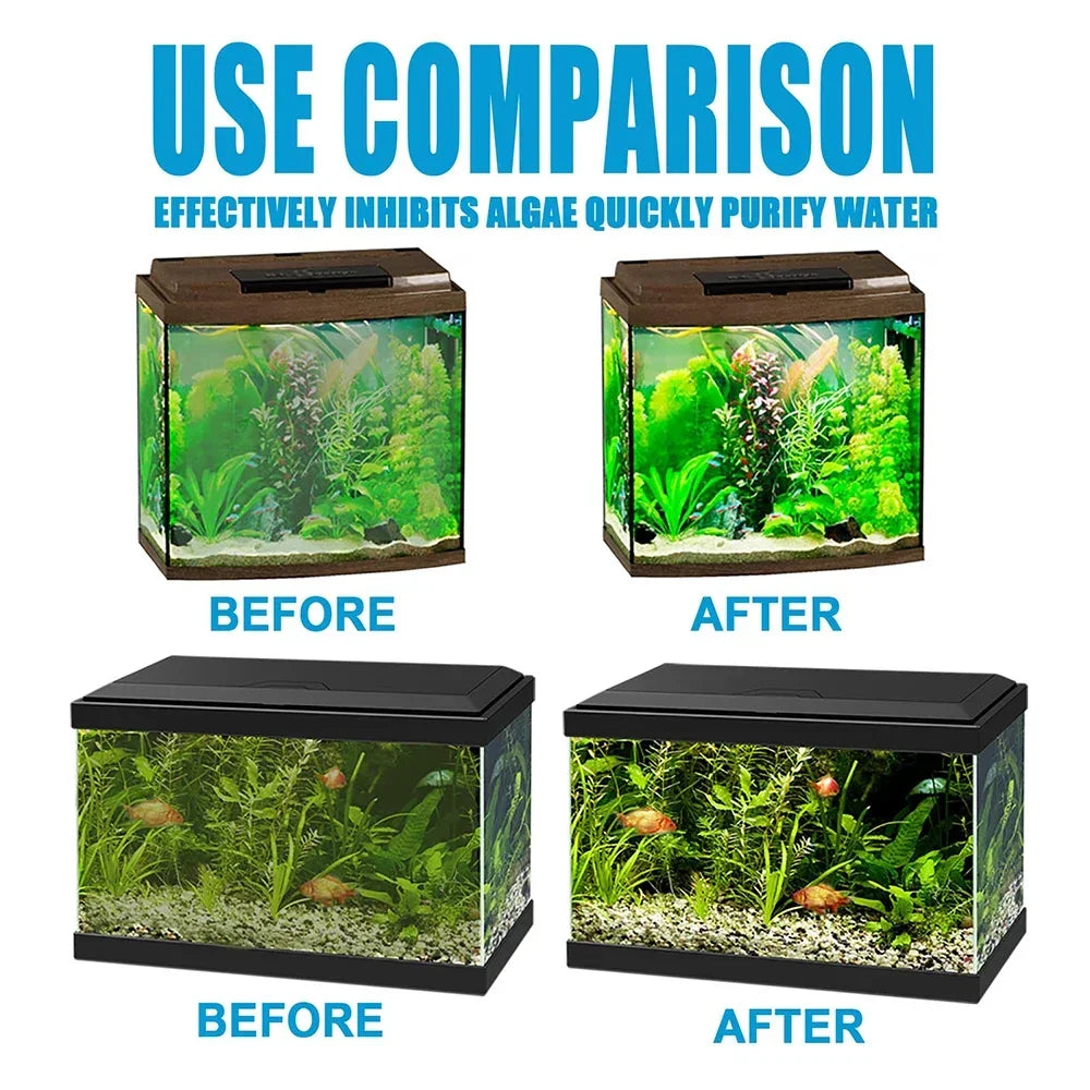 50g Aquarium Moss Remover Fish Tank Water Purification Algae Removal Cleaning Powder Fish Tank Cleaner Tools With Spoon Oasis Select
