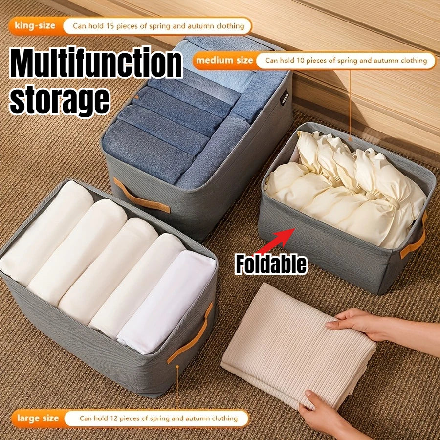 3pcs Underwear Organizer Box for Closet, Stackable Storage Containers for Socks Bras Pants, Drawer Dividers for Bedroom Cabinet Oasis Select