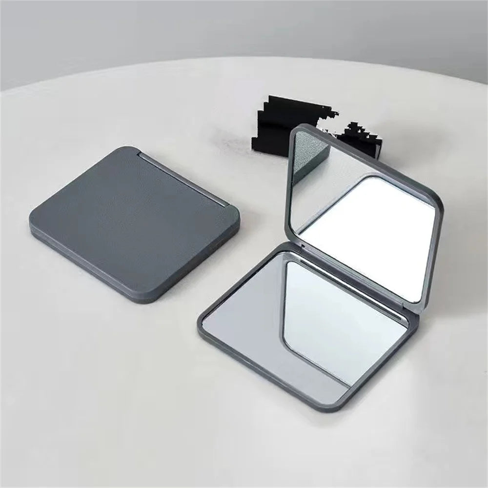 2-Face Makeup Mirror Square Portable Cute Girl'S Gift Hand Mini Mirror Pocket Double-Sided Makeup Mirror Compact Multiple Colors Oasis Select