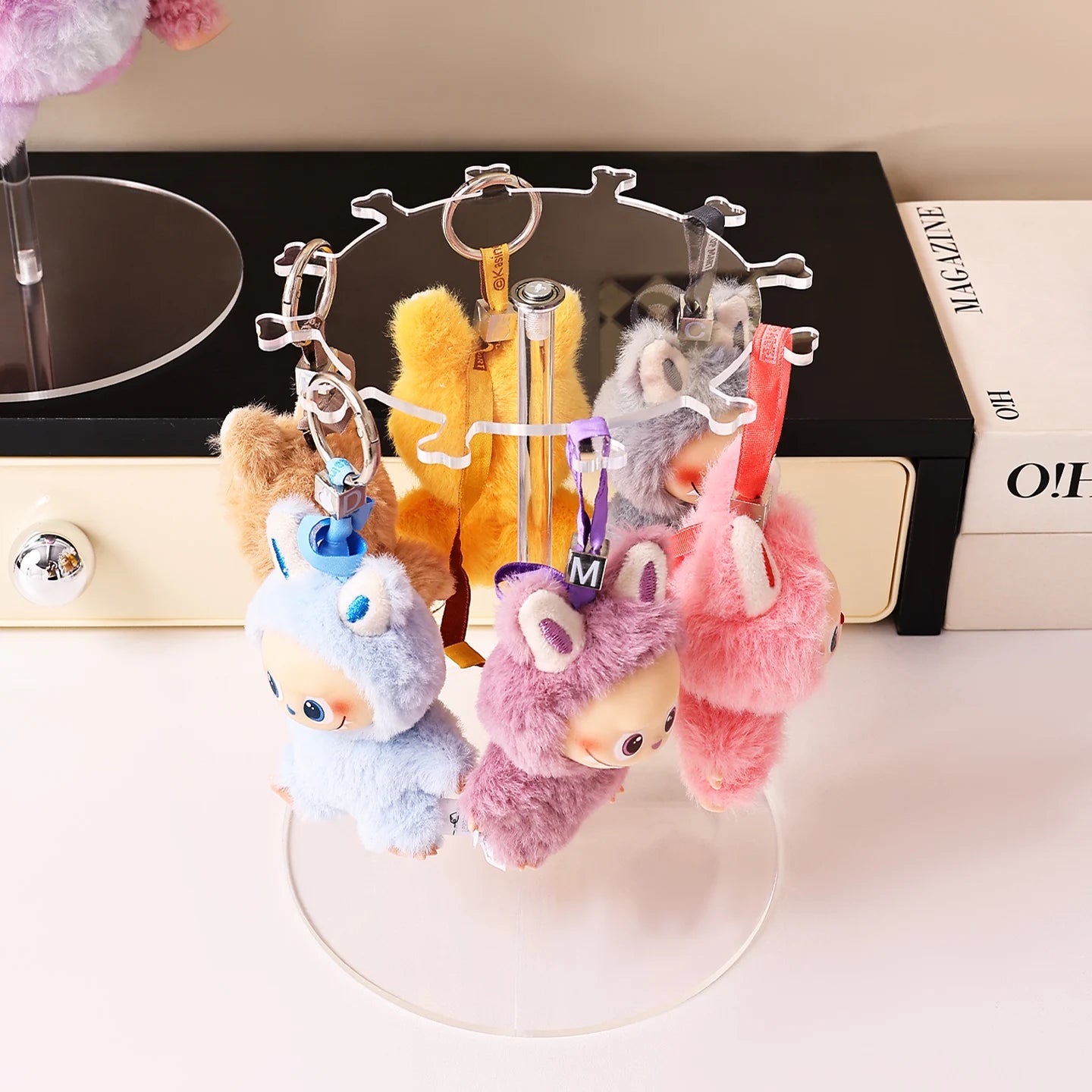 1pc Rotatable for Labubu Hanging Display Rack Suitable for Plush Toy Blind Box Storage Display Rack Jewelry Organizer Oasis Select
