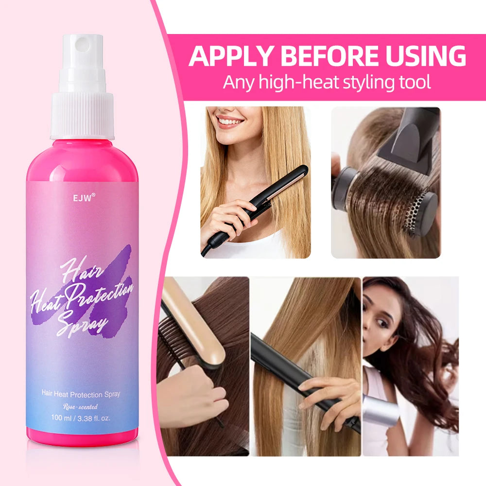 Heat Protectant Spray for Hair - Up to 250 Degree Protection Hydrates Strengthens Hair For All Hair Types + Heated Styling Tools Oasis Select
