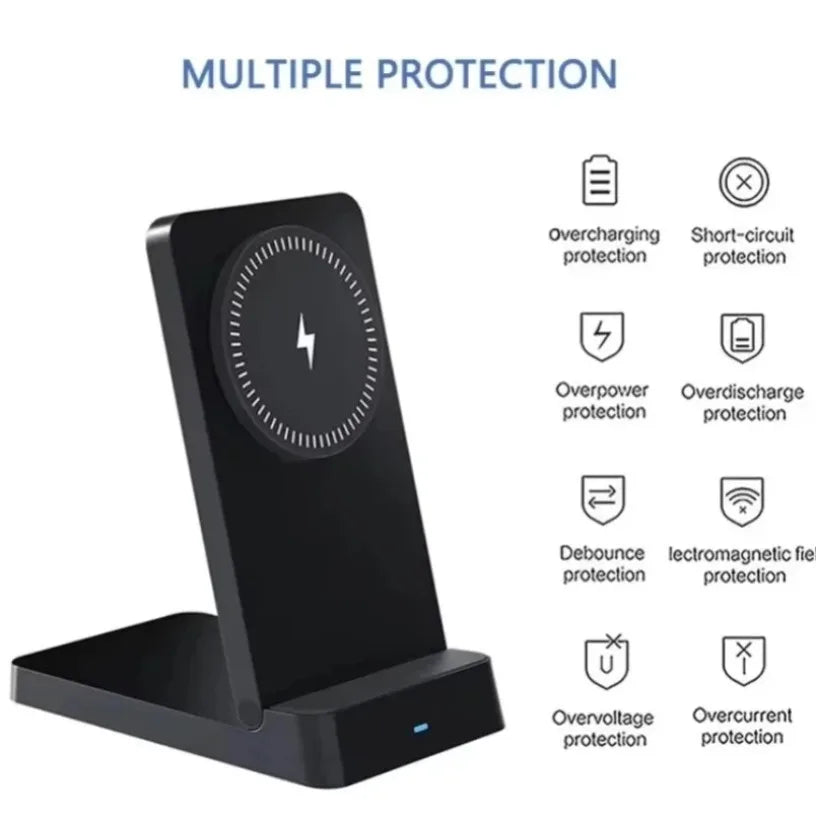 Magnetic Fast Charging Station 15W Wireless Charger Desktop Fold Smart Phone Holder Charge For Magsafe iPhone 16 15 14 13 12 Pro Oasis Select
