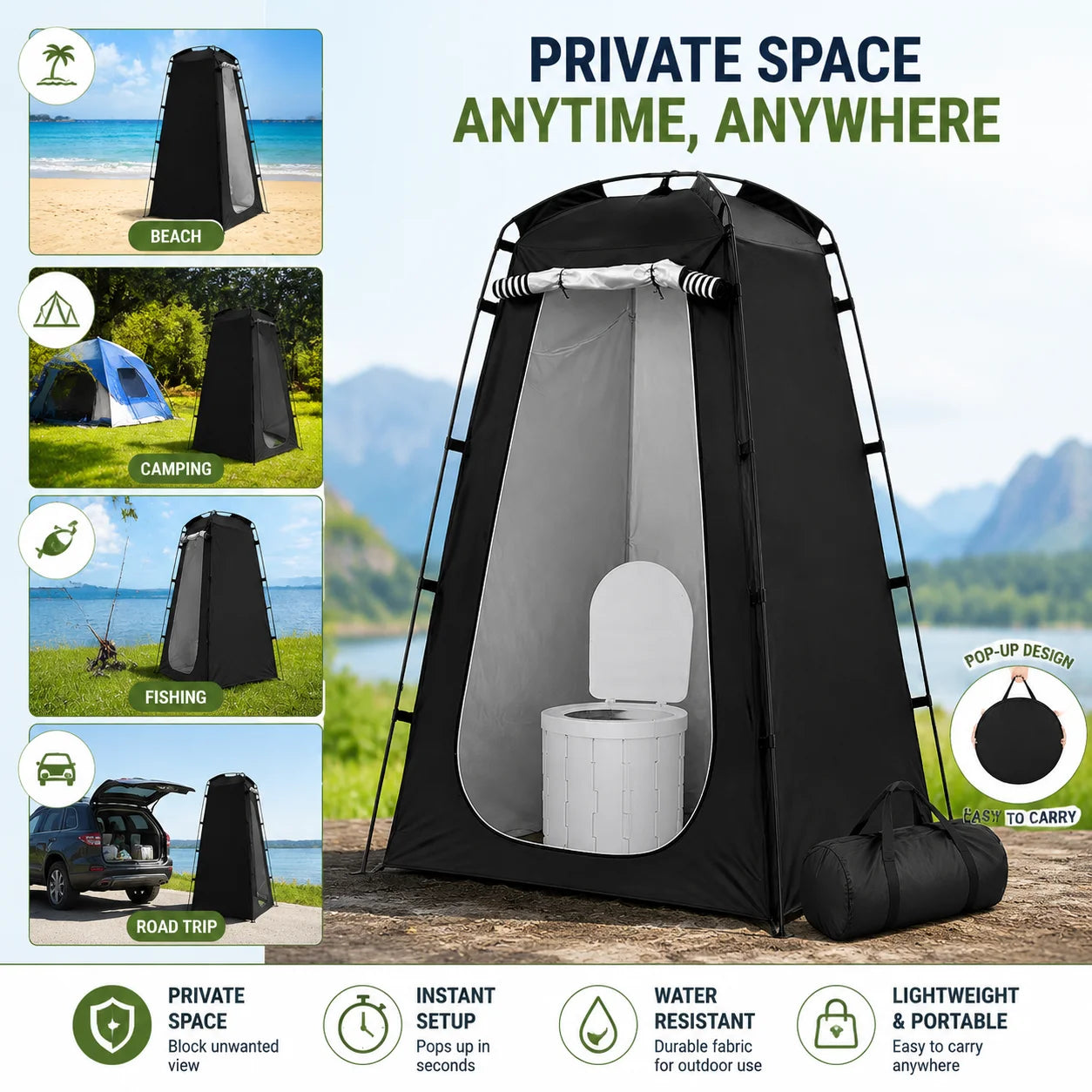 Pop-Up Privacy Tent | Camping Shower, Toilet & Changing Room