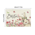 Easter Place Mats Rabbit Print Placemat Spring Flowers Easter Bunny Easter Egg Print Family Holiday Dinner Restaurant Decoration Oasis Select Pink 1PC