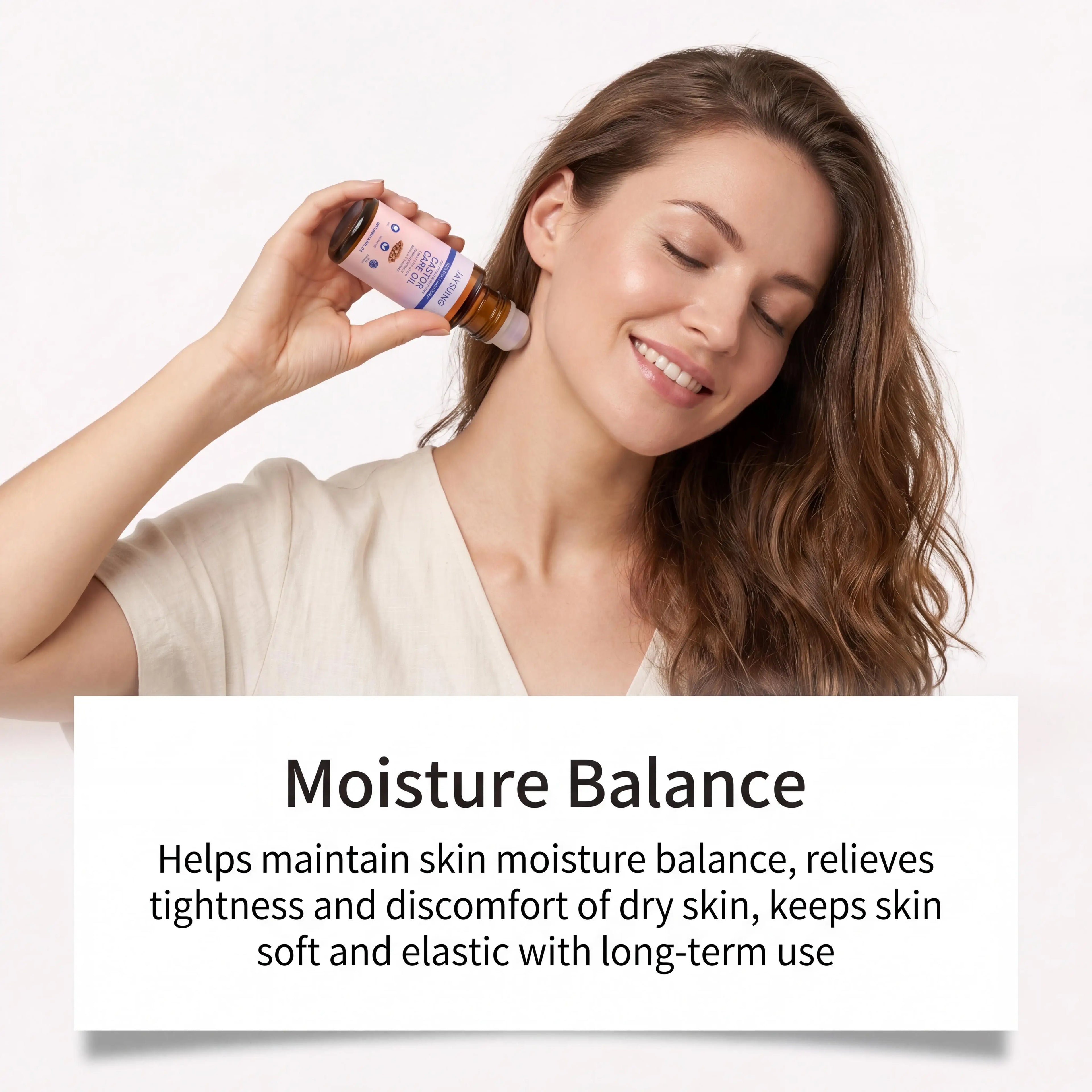 Organic Castor Oil & Rose Quartz Roller – Skin & Hair Care Castor Oil Roller Oasis Select