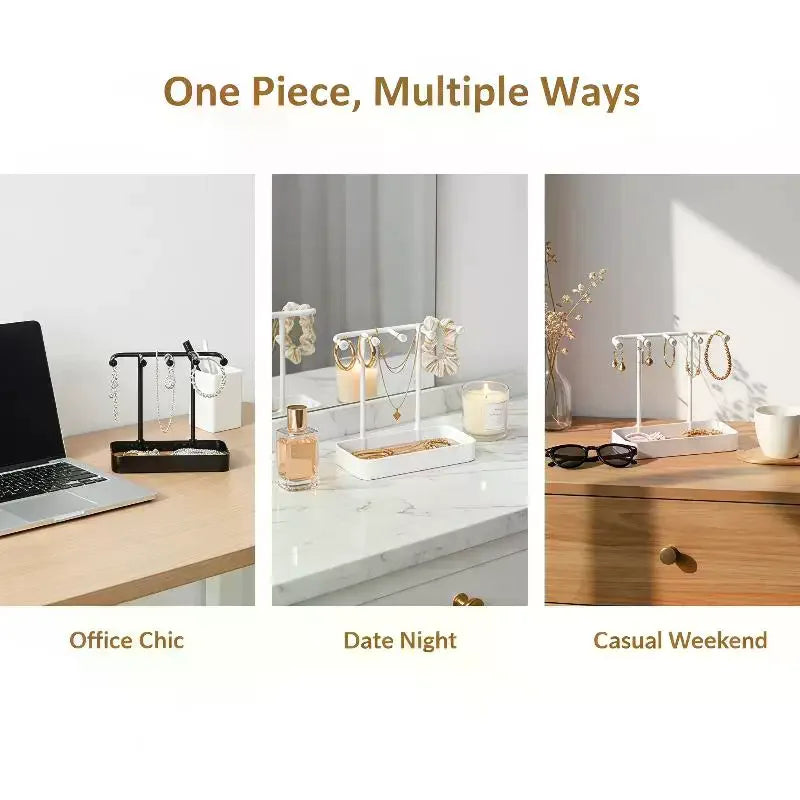Desktop Jewelry Organizer Stand for Necklaces & Earrings