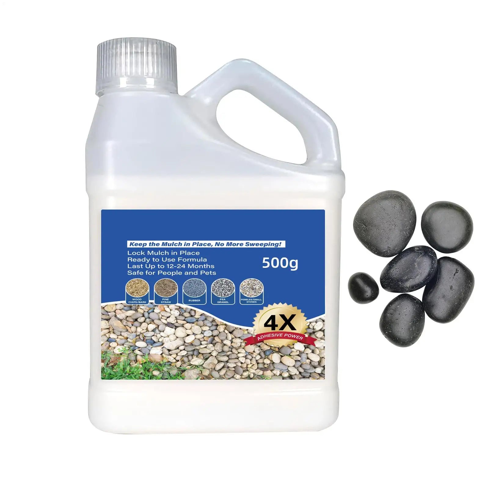 Rock Glue 500g Mulch Rock Adhesive Pea Gravel Sticky Rock Glue Fast Drying Glue Outdoor Yard Patio Stones Landscape Adhesive Oasis Select