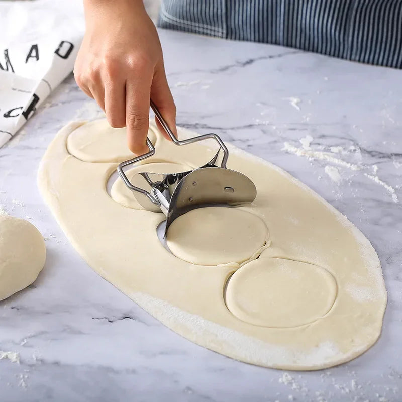 304 Stainless Steel Dough Circle Roller Machine Dumpling Maker Kitchen Pastry Embosser DIY Pie Ravioli Pasta Baking Accessories Oasis Select