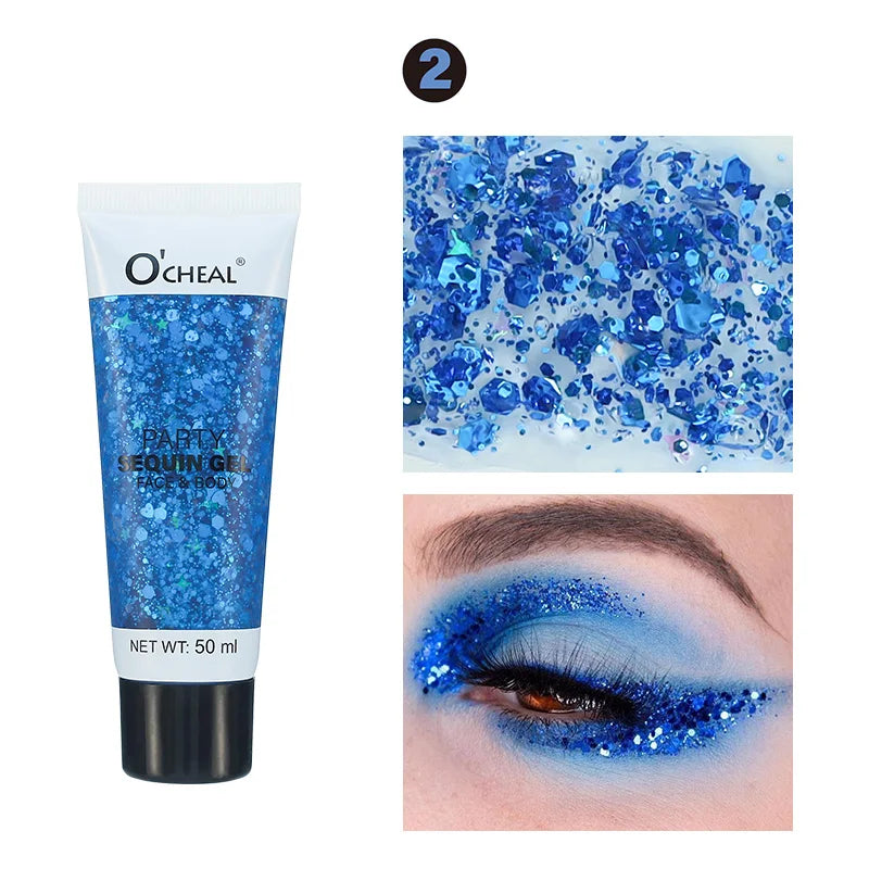Party Sequin Glitter Gel – Waterproof & Sweat-Proof Body Glitter Body Glitter Gel Oasis Select 2