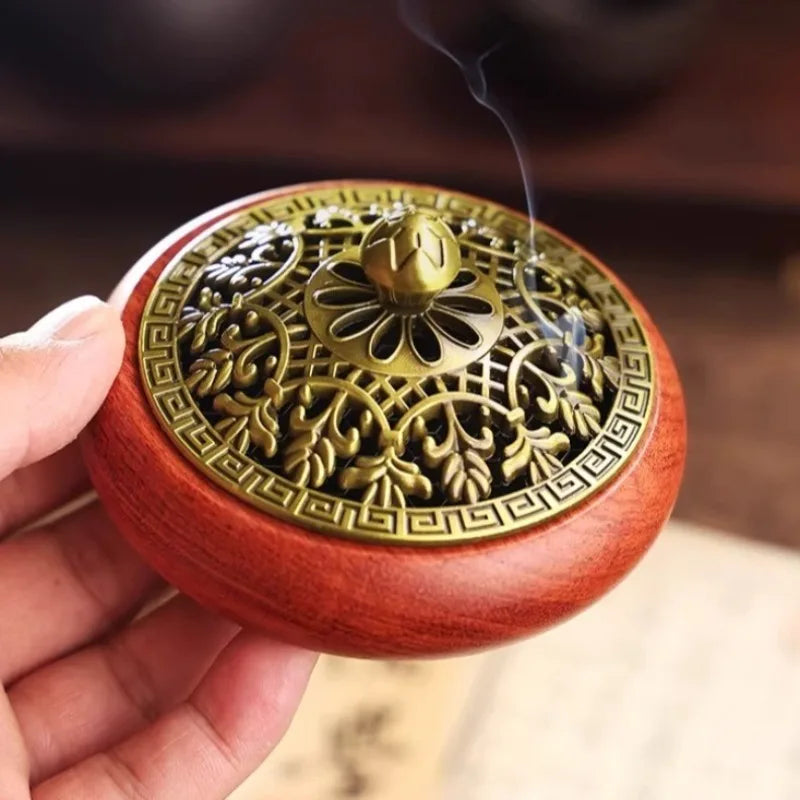 Pear Wood Household Indoor Incense Offering Tea Ceremony Ash Tray High-end Chinese Style Incense Burner Home Furnishings Oasis Select