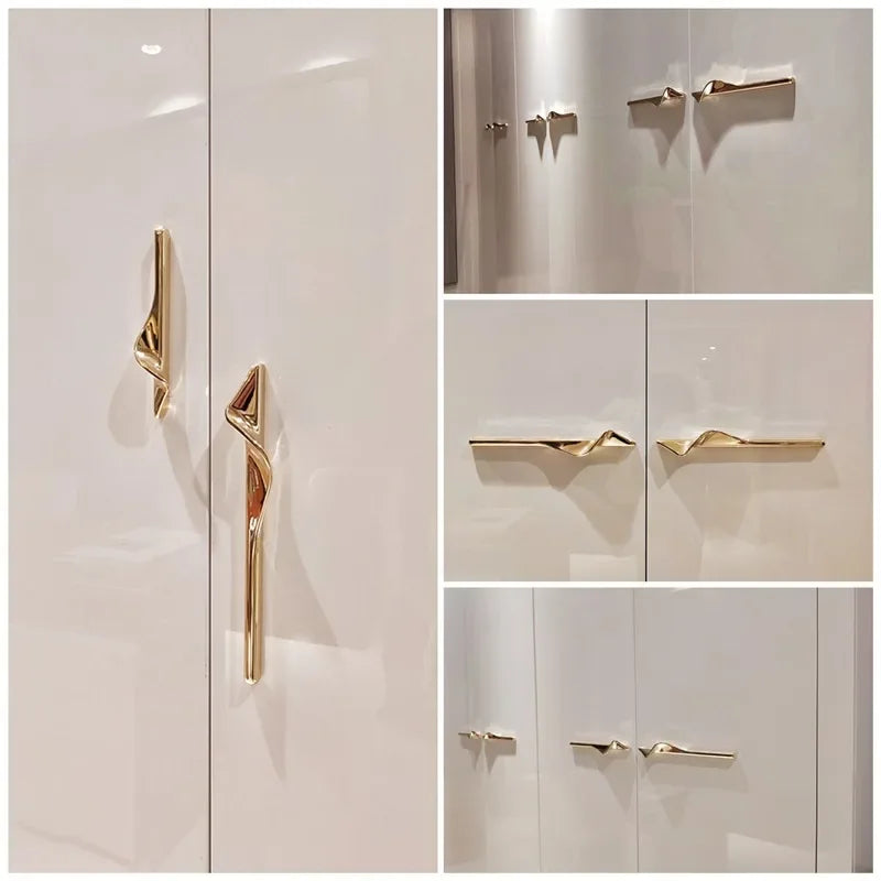 New Zinc Alloy Light Gold Gray Cabinet Door Drawer Handle Cabinet Door Handle Oasis Select