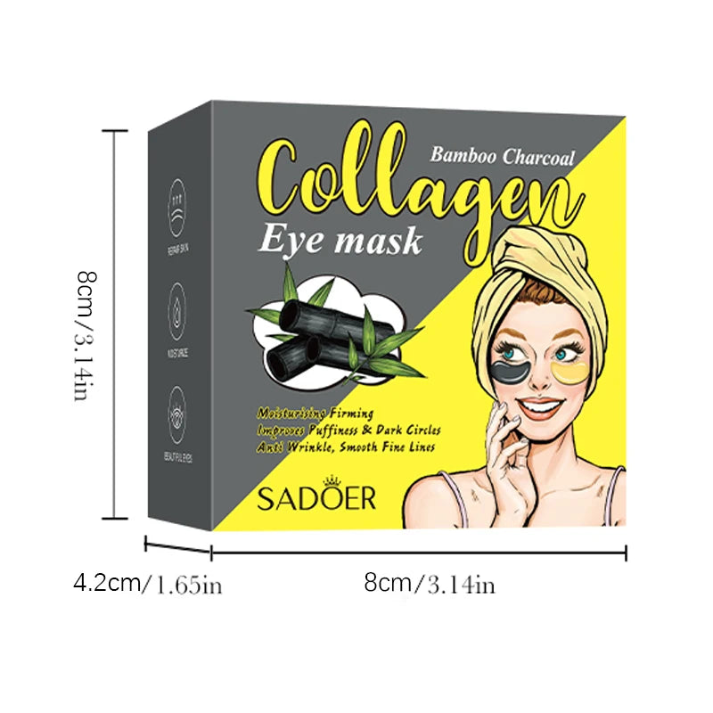 60-Pack Bamboo Charcoal Collagen Eye Masks – Moisturizing Eye Mask Patches Oasis Select