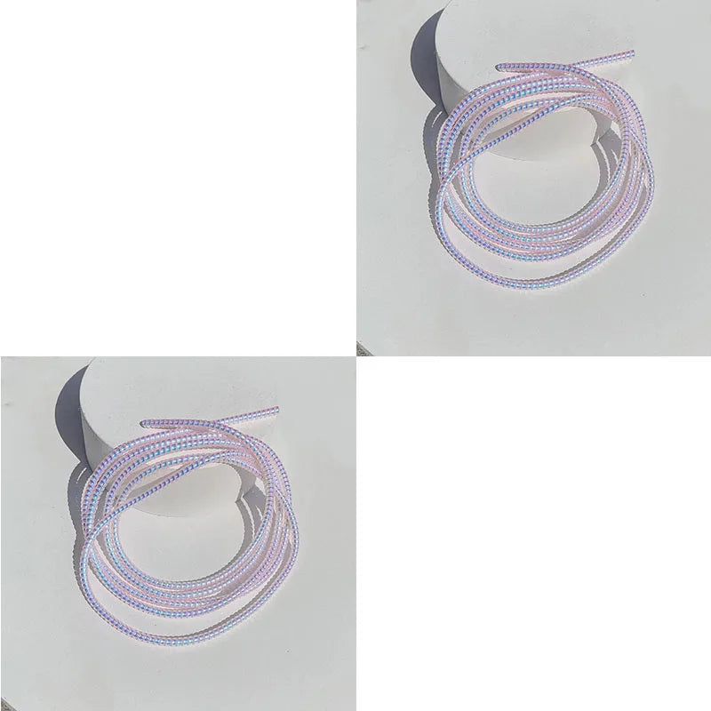 2/1Pcs New 1.6M Mermaid Telephone Data Protection Rope Color Advanced Environmental Protection Material Wrapped Cable Oasis Select Pink 2pcs