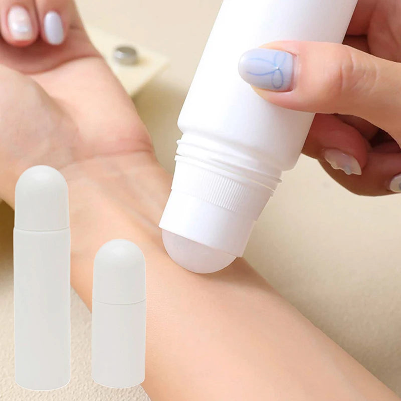 50/100ML White Plastic Roller Ball Essential Oil Sub-bottling Mist Container Travel Refillable Bottle DIY Deodorant Accessories Oasis Select