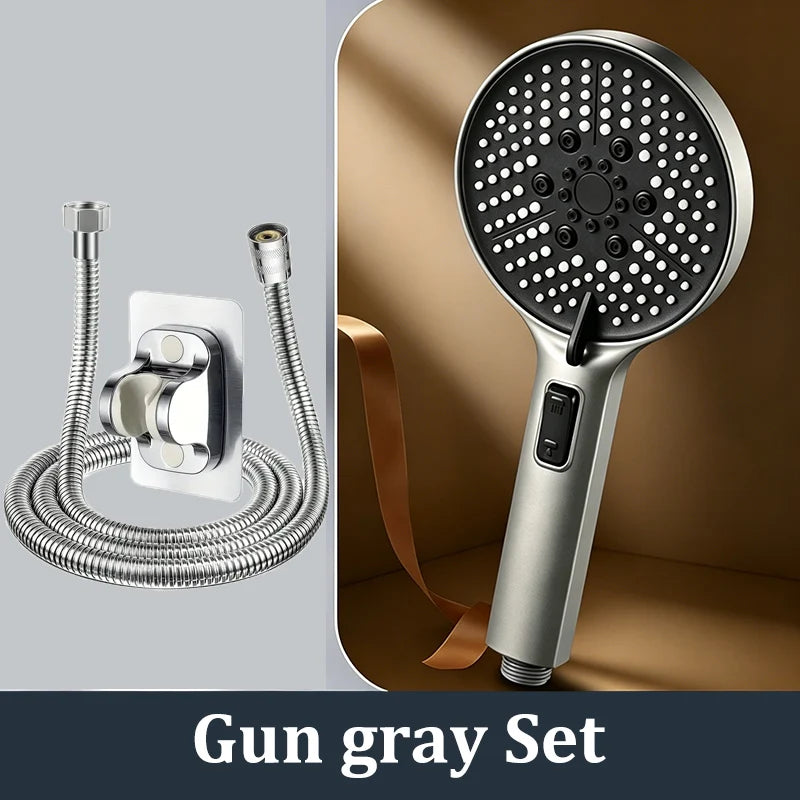 5-Mode High Pressure Handheld Shower Head | One-Key Stop