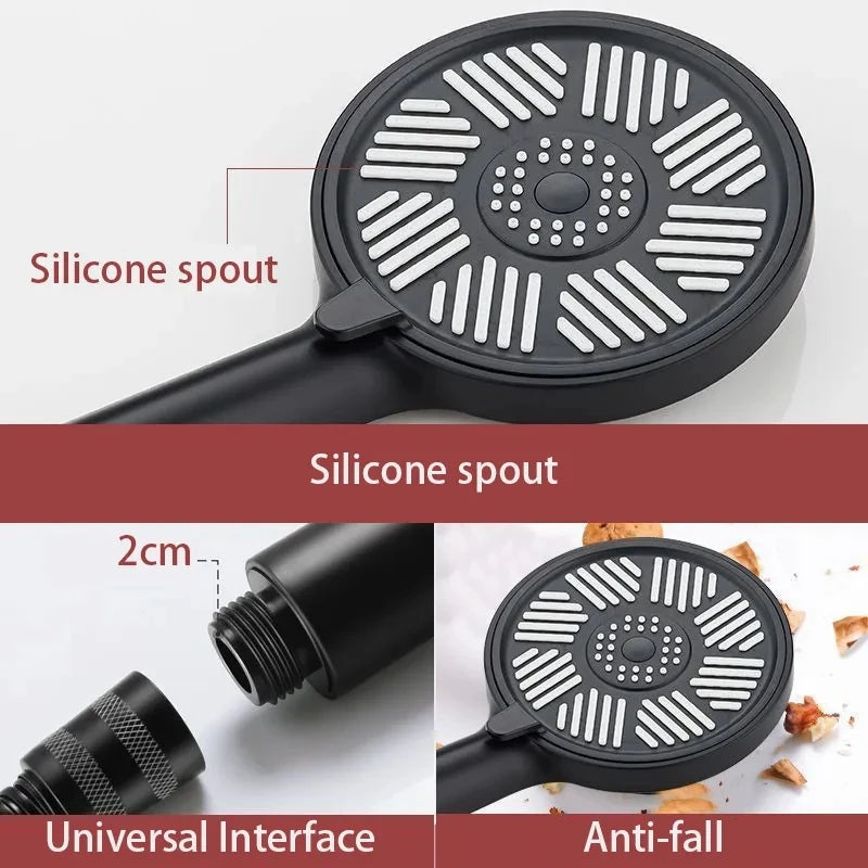 13cm Big Panel Shower Head High Pressure Rainfall Shower Set Water Saving 3 Modes Adjustable Shower Head Bathroom Accessories Oasis Select