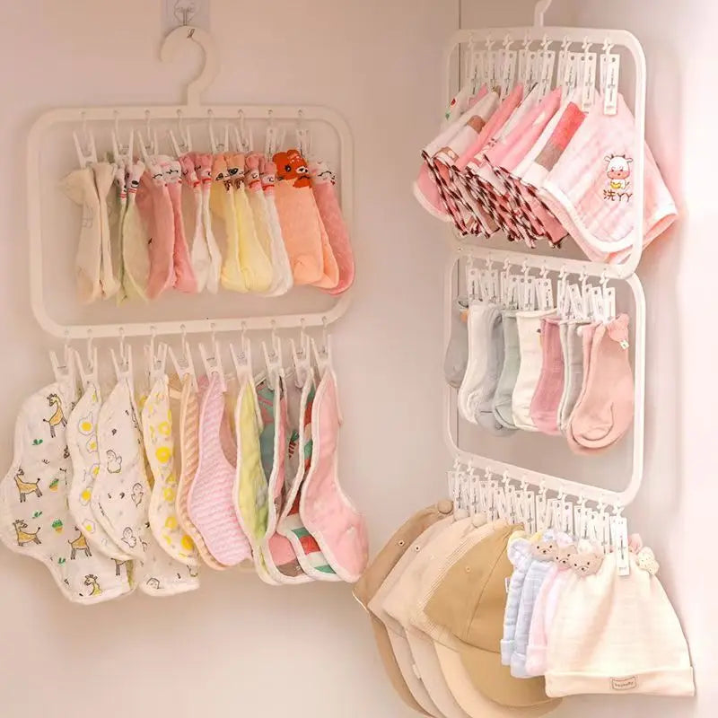 18/26 Clips Multi-layer Detachable Drying Rack Portable Clothes Hanger Household Organizer for Sock Underwear Towel Kid Garment Oasis Select