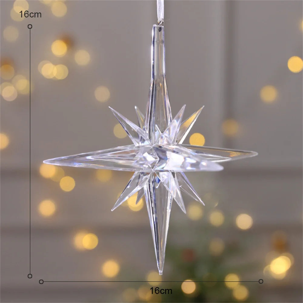 3D Crystal Snowflake Christmas Tree Hanging Ornaments