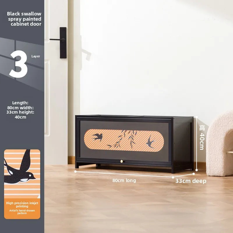 Multi-layer entrance to the home entrance, large-capacity storage storage cabinet integrated against the wall Oasis Select Three layers 80
