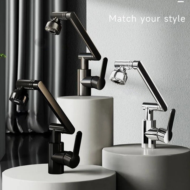 Rotating Dual-Mode Kitchen & Bathroom Faucet – Hot & Cold
