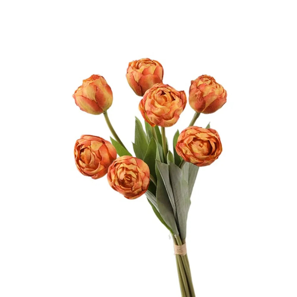 7-Head Artificial Silk Tulip Branches | Realistic Faux Flowers