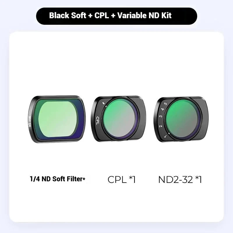 DJI Osmo Pocket 3 & 4 Filter Set – CPL ND Black Mist Wide