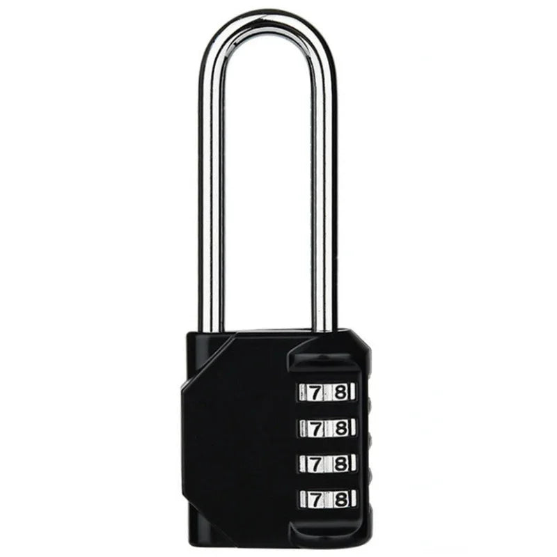 Combination Padlock Outdoor 4 Digit Long Shackle Waterproof Password Padlock Pad Lock For School Locker Gym Locker Fence Gate Oasis Select black