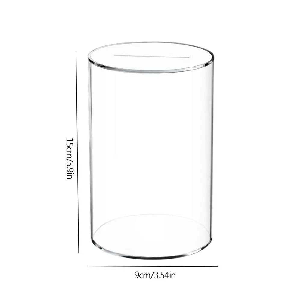Large Clear Acrylic Piggy Bank – Coins & Bills Saving Jar