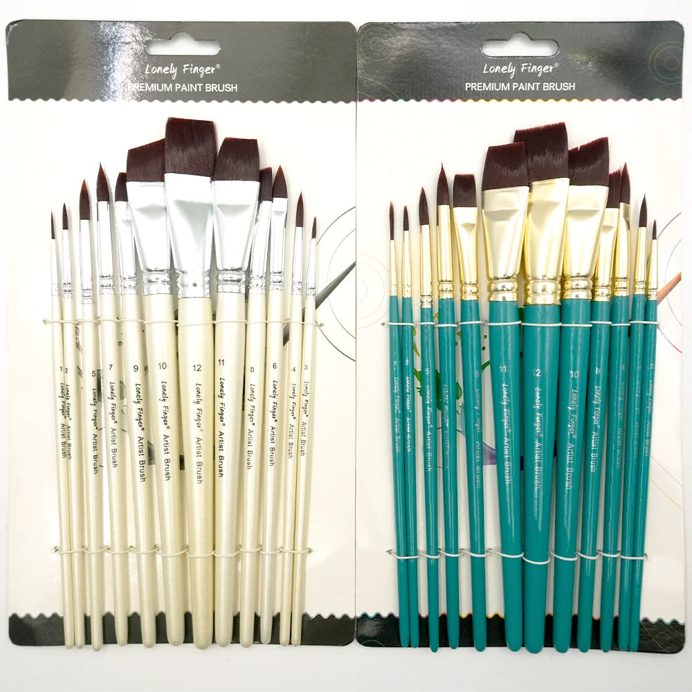 Face Painting Brushes, 12pcs Professional Artist Paint Brush Set for Face Body Painting, Ideal for Artists, Halloween, Cosplay, Oasis Select