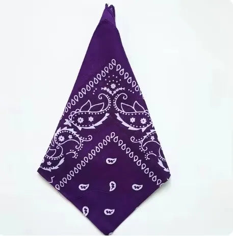 1/4pcs Men Women Bandana Hairband Cowboy Mens Biker Sports Headwear Wrist Hairwrap Single Sided Head Wrap Scarf Paisley Oasis Select 1pcs Purple