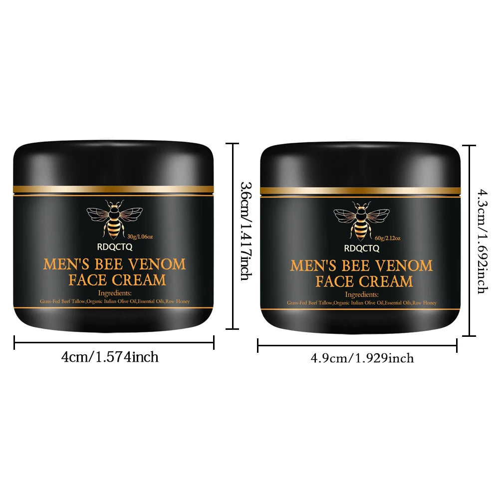 RDQCTQ Men's Bee venom Wrinkle Remover Face Cream Firming Lifting Anti Aging Fade Fine Lines Moisturizing Skin Care Oasis Select