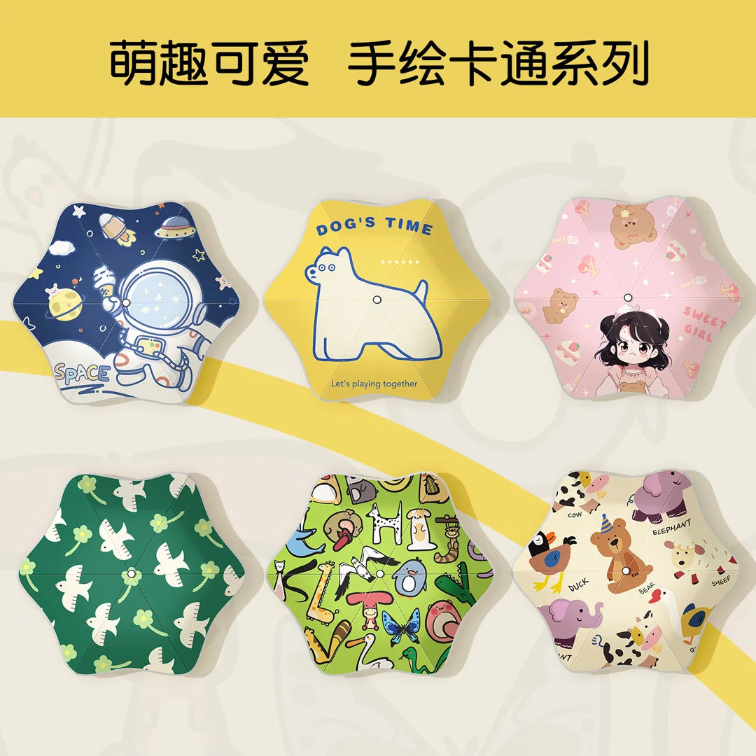 Folding Children's Umbrella Explosion-proof Anti-rebound Clear Umbrella Automatic Folding Sun Umbrella Oasis Select