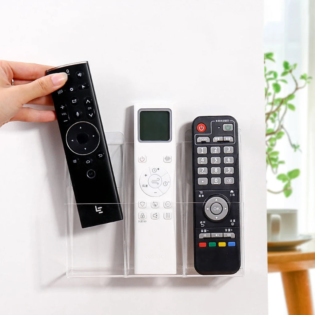 1pc acrylic multi grid remote control storage box wall mounted TV air conditioning remote control desktop organizer Oasis Select