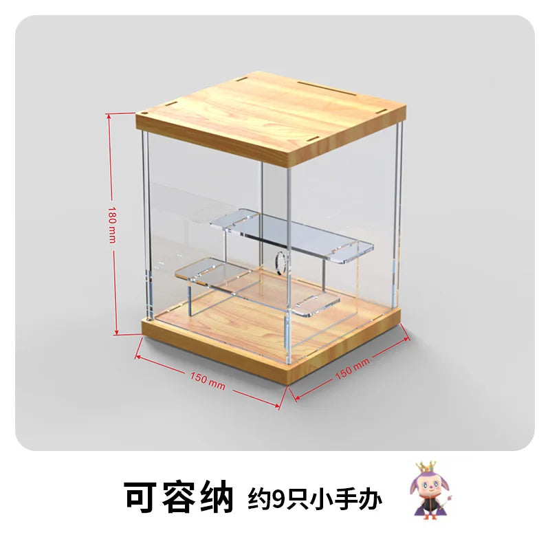 Solid Wood Acrylic Dustproof Display Cabinet & Storage Box