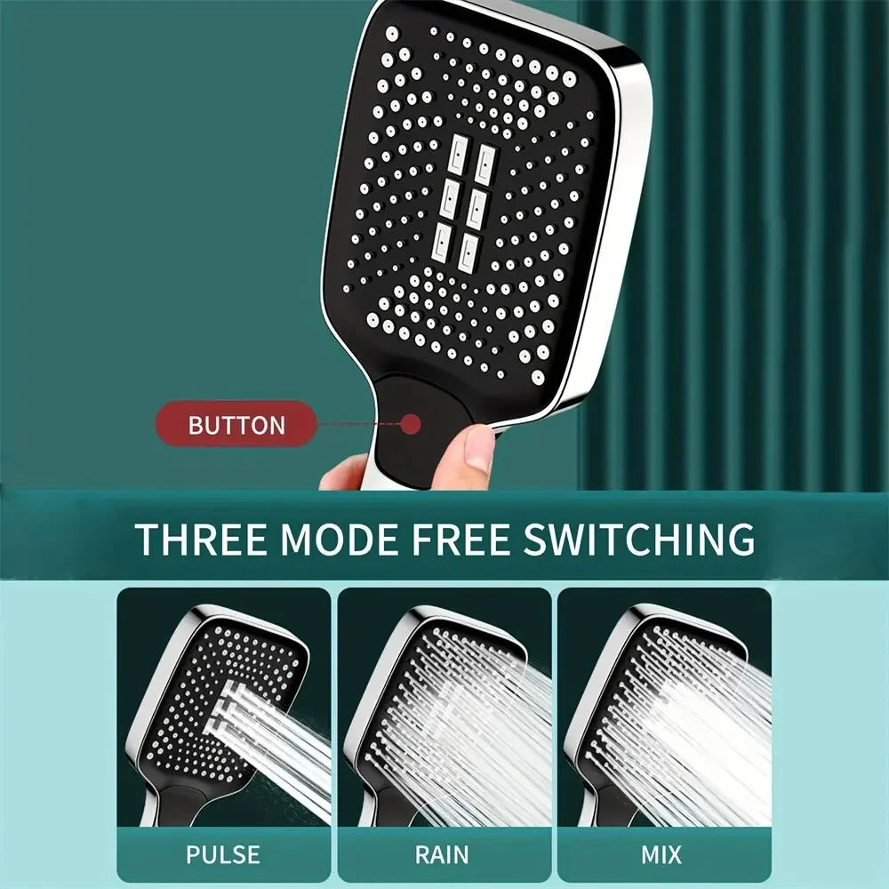 MDUG 3-Mode High-Pressure Handheld Rainfall Shower Head Gold Handheld Shower Head Oasis Select