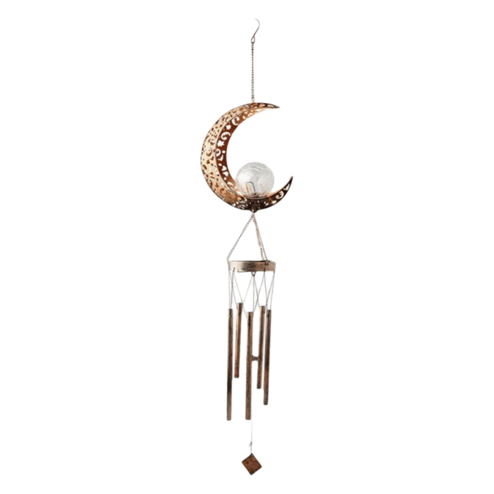 Solar Wind Chime Light | Copper Tubes Outdoor Moon LED Lamp