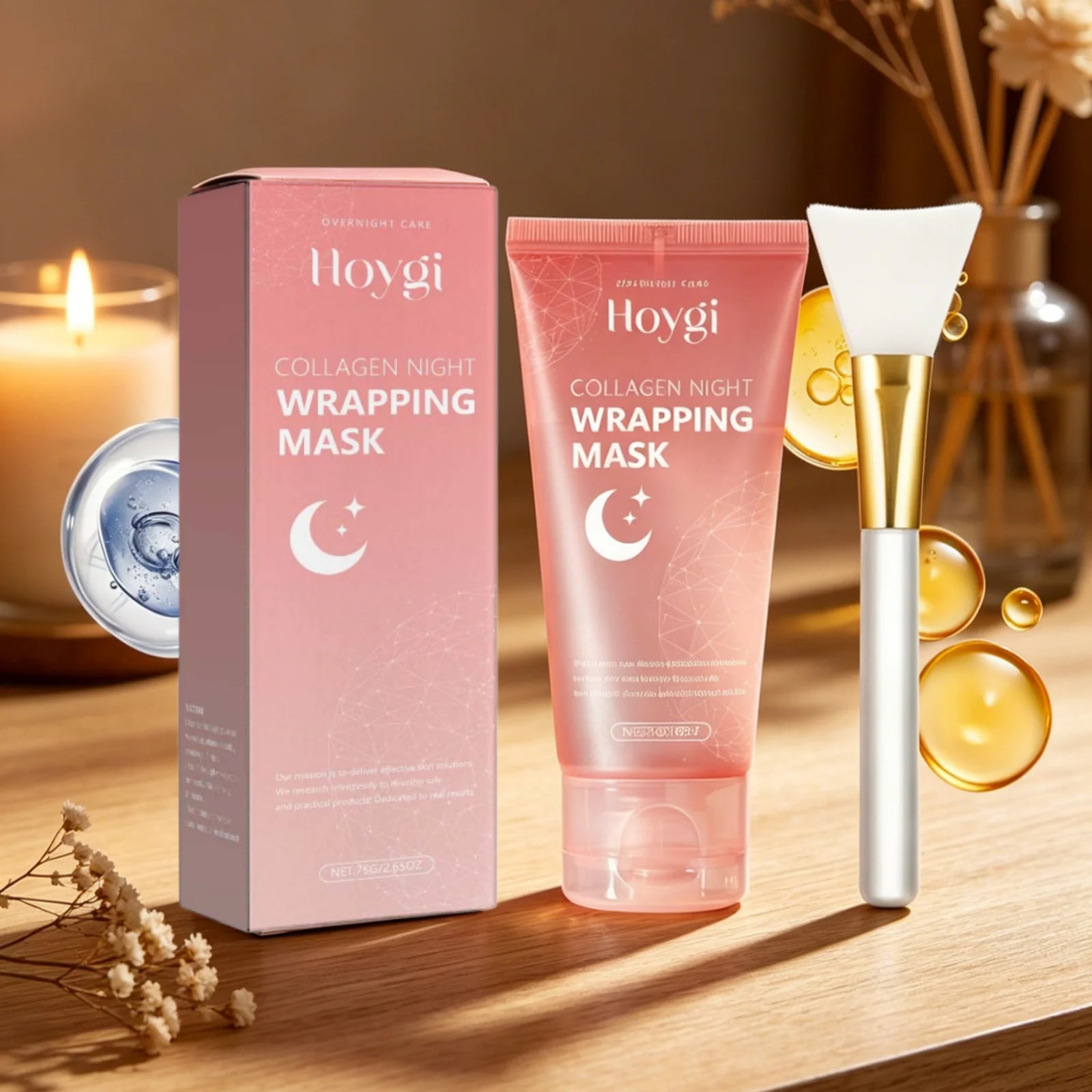 Hoygi Collagen Night Peel Mask – Firm, Brighten & Shrink Pores Collagen Sleep Mask Oasis Select