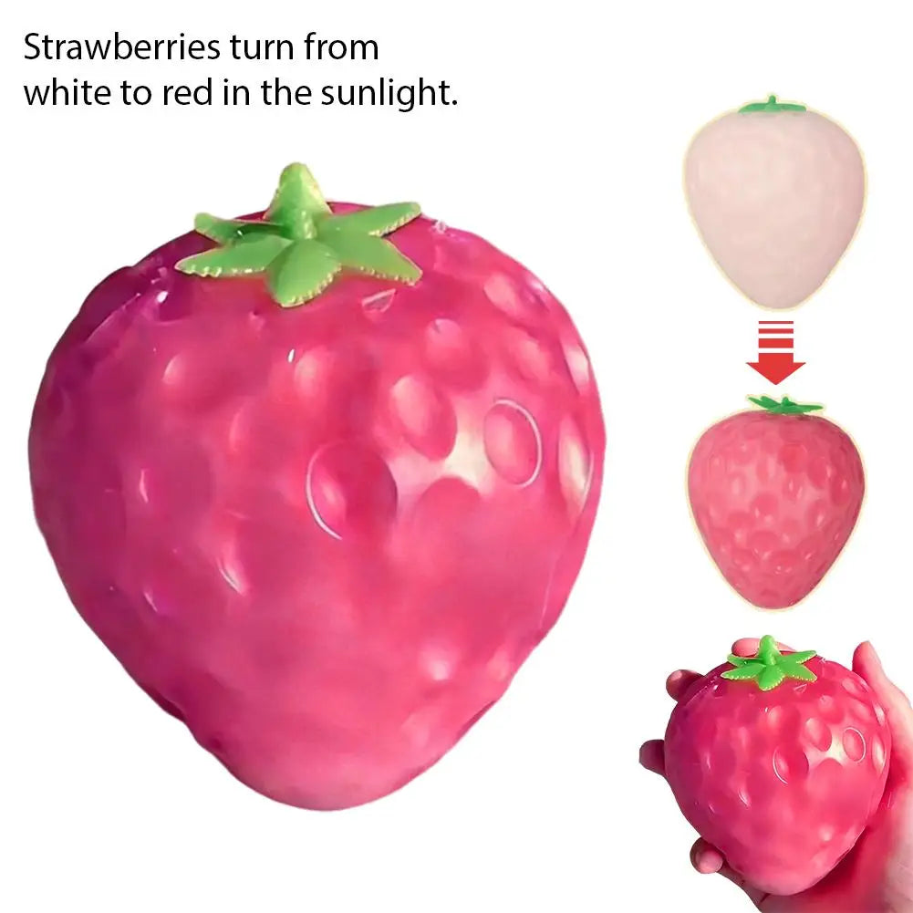 Color-Changing Stress Squeeze Toy – Strawberry & Mango Ball Stress Relief Squeeze Toy Oasis Select big strawberry