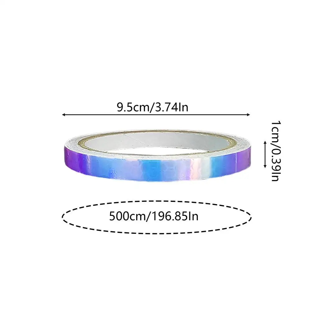 Reflective Stickers Self-Adhesive Decorative Laser Tape DIY Glitter Party Gift Packing Home Decor Tape Hot Stamping Sticker Tape Oasis Select 1cmx5m